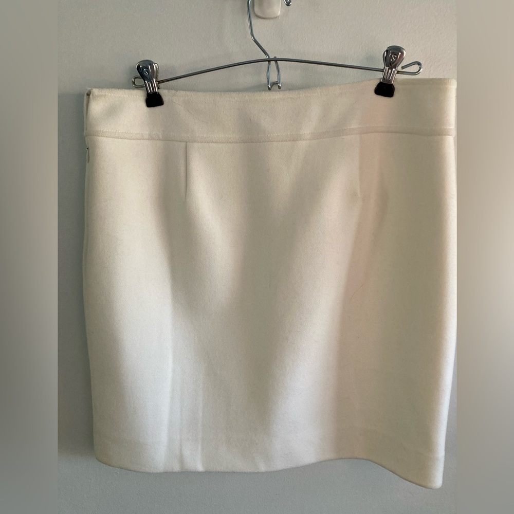 White Wool Short Skirt